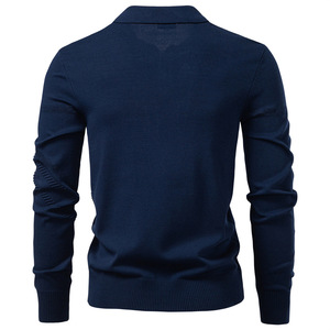 Herren Marineblau Casual Business Sweater Winter Warm Solid Elastic Loose Langarm Gestrickt <span class=keywords><strong>Ralph</strong></span> Homme Pull - Product Image 2