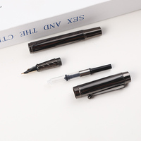 Stylo plume exécutif de logo de luxe nouveau Design brillant Chrome pistolet métal noir lignes fluides spécial couleur or stylo de calligraphie