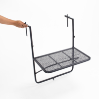 Table de bar de balcon pour garde-corps, rail de suspension extérieur pour terrasse, petit bureau de service pliable à hauteur réglable et peu encombrant pour Pati