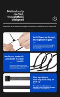 Bridas Autoblocantes para Cables, Hechas de Nailon, Disponibles en Varios Colores y Tamaños, Ligeras y Fáciles de Usar