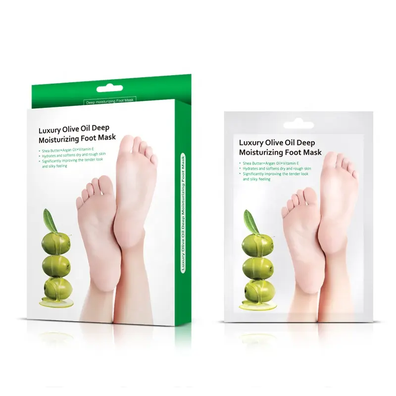 Großhandel Natur Bio Olive Feet Spa Maske Socke Fußhaut wie Baby Deep Moist urizing für Füße Peel Mask Fuß feuchtigkeit spendende Maske