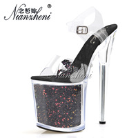 Nouvelles sandales à plateforme élégantes pour femme, modèle 20 cm, à bout ouvert, pour pole dance, danse exotique, tenue de soirée, talons de strip-teaseuse pour boîte de nuit