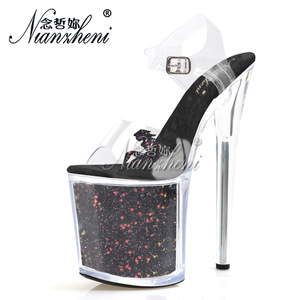 Mô hình 20cm Peep Toe Lady thời trang cực khiêu vũ Giày nền tảng thanh lịch Sandal kỳ lạ vũ công đầy đủ ăn mặc hộp đêm vũ nữ Thoát y gót mới - Product Image 6