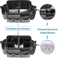 Organisateur de rangement multifonctionnel pour le nettoyage, sac fourre-tout portable pour femme de ménage, avec séparateurs amovibles, en polyester durable