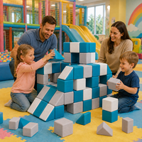 Blocs de construction magnétiques en tissu multi-scènes, grande taille, jouets éducatifs STEM pour enfants et tout-petits, ensemble de maison pour aire de jeux intérieure