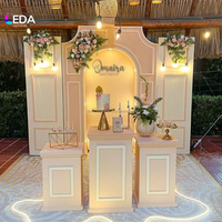 Support à gâteau en PVC LEDA, blanc, ensemble de table à dessert, piédestal cylindrique, table de présentation pour événements et décoration de gâteaux de mariage
