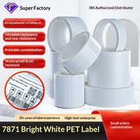 Étiquette thermique personnalisée 3M 7871 en PET blanc brillant, résistante à l'eau et à l'abrasion, avec adhésif haute adhérence, en rouleau pour