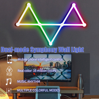 Lampe murale LED RGB intelligente avec application WIFI, assemblage libre, lumière d'ambiance ABS, veilleuse rythmique musicale, rétroéclairage TV, décoration pour chambre et salle de jeux