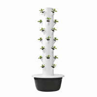 Système de culture hydroponique en tour verticale, 28 trous de plantation, jardinière aéroponique auto-arrosante pour patio et jardin