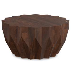 Modern Durable Decorative Wide <b>Solid</b> Mango <b>Wood</b> Coffee Table in Walnut - Product Image 4