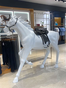 Sculpture de cheval en fibre de verre, décoration de sol, design moderne et simple, faite à la main pour jardin, salon, KTV et cour - Product Image 4