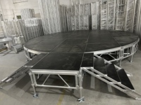 Scène ronde en aluminium de 6 m, scène d'assemblage en forme de T, plateforme à hauteur réglable, scène circulaire pour événements, concerts, spectacles, mariages, fêtes