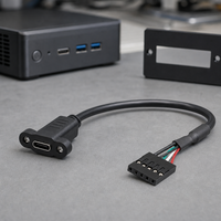 Câble d'extension USB-C femelle 2,54 mm à 5 broches pour carte mère, montage sur panneau, pour mini PC et cartes industrielles