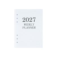 Recharges pour agenda A5 2027, 64 feuilles, hebdomadaires et mensuelles, papier daté à 6 trous, pour classeur à 6 anneaux, pages d'insertion pour carnet/agenda