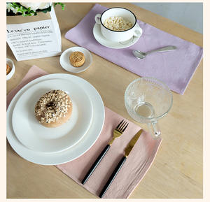 Serviette de cuisine en lin <span class=keywords><strong>et</strong></span> coton de couleur unie, douce <span class=keywords><strong>et</strong></span> absorbante, carrée, pour mariage occidental, serviette décorative - Product Image 6