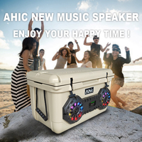 RH45S Portable Rotomolded Cooler Box Haut-parleur BT intégré pour une utilisation en extérieur-Idéal pour les canettes de nourriture et les boissons avec motif de logo