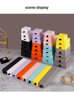 Jinsky Tùy Chỉnh Tông Đồ Trang Sức Quà Tặng Túi Vòng Cổ Vẽ Hộp Gói Hộp Giấy Với Màu Đen Bọt Cho Đồ Trang Sức Bao Bì - Product Image 4