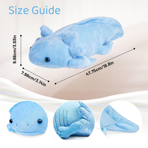 Peluche Salamandre Bleue à Visage Vif Simulation Pieds Minuscules Queue Souple pour Amoureux d'<span class=keywords><strong>Axolotl</strong></span> Décor de Lit Étreignant Animal en Peluche <span class=keywords><strong>Axolotl</strong></span> - Product Image 2