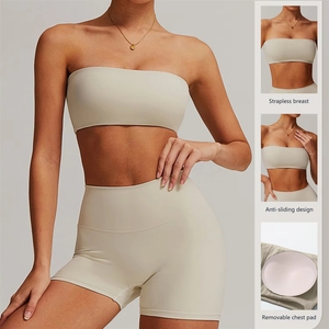 Sujetador Deportivo Sin Tirantes Antideslizante para Mujer, Ajuste Seguro, con Almohadillas Extraíbles, <span class=keywords><strong>Top</strong></span> para Gimnasio, Yoga y Entrenamiento - Product Image 5