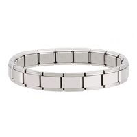 Brazalete Modular Italiano de Acero Inoxidable, Único y Versátil, Grabado, Ajustable y Elástico