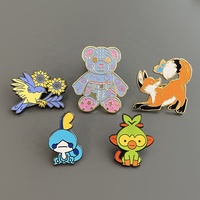Vente en gros à bas prix d'épinglette professionnelle personnalisée plaquée or aigle paillettes dragon rond émail dur doux insigne d'épinglette