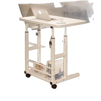 Table de chevet réglable en hauteur, bureau d'ordinateur simple, bureau d'étudiant, bureau de chambre, bureau de dortoir, bureau d'étude à domicile, multifonctionnel, mobile, en MDF