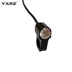 Aluminum <strong>Push</strong> <strong>Button</strong> Control for Electric Bike Waterproof On/Off LED Light Handlebar <strong>Switch</strong> for Motorcycles - Product Image 1