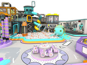 Équipement de terrain de jeu intérieur pour enfants : Toboggan en plastique, trampoline, château gonflable, parc d'aventure, complexe commercial - Product Image 3