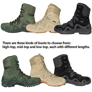 Factory Made OEM & ODM Custom Tactical Men's Leather <b>Hiking</b> <b>Boots</b> Waterproof Desert <b>Boots</b> - Product Image 4