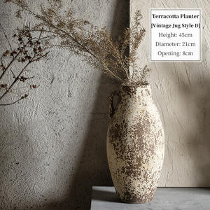 Yusan Vase hydroponique rétro Style chinois nouveau Pot de fleur séché en céramique Design rustique décor à la maison <span class=keywords><strong>poterie</strong></span> grossière pour famille d'accueil - Product Image 6