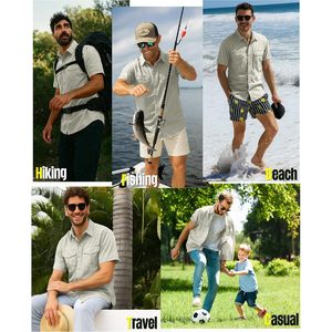 33,000ft <b>Men's</b> Fishing <b>Shirt</b> Lightweight Quick Dry UV Protection Short Sleeve For Hiking <b>Safari</b> Travel - Product Image 2