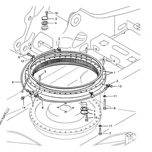 VOE 14563328 swing gear VOE 14505766 swing circle assy EC210B EC210 slew ring turntable bearing for Volvo Excavator