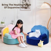 Mini-canapé moderne personnalisé en tissu, adorable transat pour bébé, chaise de lecture pour enfants de maternelle avec dossier et accoudoirs rotatifs pour l'apprentissage de la position assise