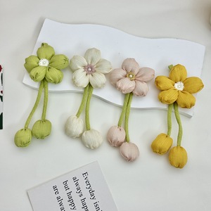 Broche de Flor de Tela Pequeña de Cinco Pétalos con Perla Hecha a Mano, Accesorios de Ropa para Niños, Sombreros y Maletas de Primavera - Product Image 6