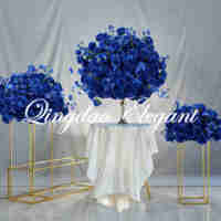 EG-FB-BL06 Boule de fleurs en soie bleu royal de haute qualité personnalisée pour les centres de table de mariage et les décorations d'événements