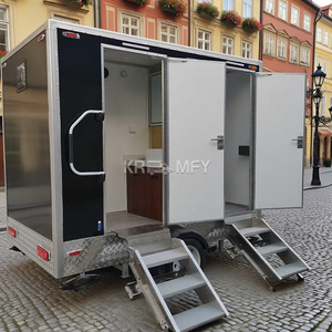 Toilette portable de luxe noire 2025, très vendue, avec rampe et douche intégrées pour remorque, idéale pour le voyage - Product Image 2