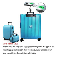 Balance à bagages électronique numérique portable, alimentée par batterie, 50 kg, petite, avec écran LCD rétroéclairé vert, à suspendre à la main