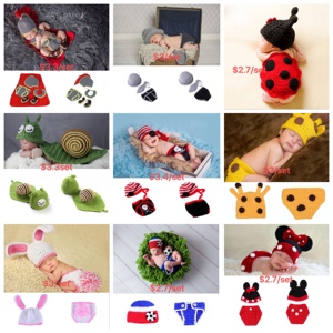 2025 nuevo diseño de dinosaurio de ganchillo conjunto de sesión de fotos de punto Niño recién <span class=keywords><strong>nacido</strong></span> accesorios de ropa de fotografía - Product Image 6