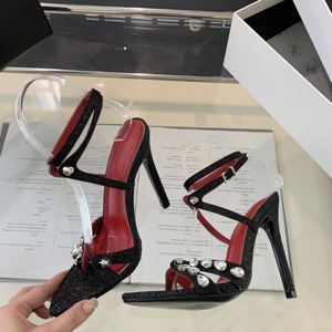 2024 New Pointed Rhinestone Decorative High Heel Women's <b>Sandals</b> Sequined Women's <b>Sandals</b> 35-42 - Product Image 2