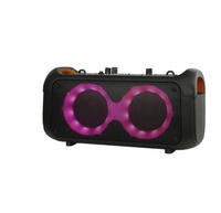 Haut-parleur portable double 4 pouces sans fil pour extérieur avec microphone, éclairage LED RGB, télécommande et prise en charge de carte mémoire pour home cinéma et fêtes
