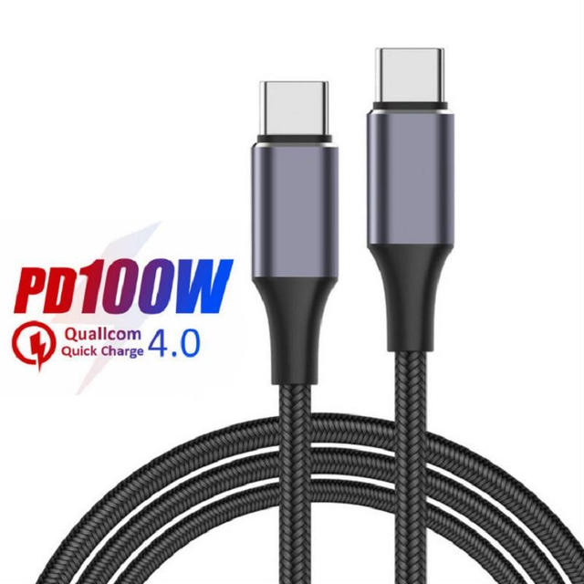 PD 100W High Quality Nylon Braided USB Type C PD Fast Charger Data Cable Cord for Apple iPhone 13/ 14/15/16/17