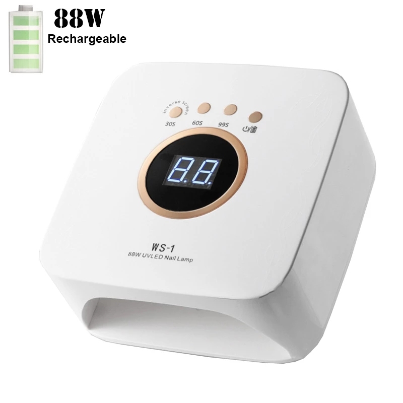 Rechargeable 88W Cordless Nail UV LED Lamp UK EU US Plug Wireless Gel Polish Dryer Pedicure Manicure Lamps