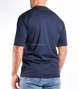 Custom Logo Short Sleeve No Pocket Double <strong>Stitching</strong> Men's Mercerised 100% Mercerized Cotton <strong>T</strong>-<strong>Shirt</strong> - Product Image 3