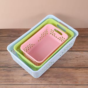 <b>Storage</b> <b>Baskets</b> Rectangle With Handle For Home Organizing Blue Green Pink Medium <b>Large</b> Small Size - Product Image 2