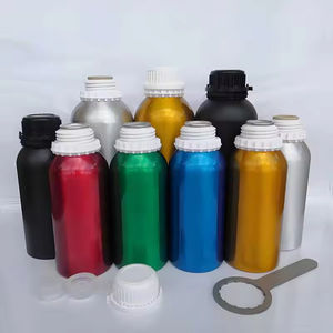 Bouteille en aluminium noir personnalisée d'usine 50ml 100ml 150ml 250ml 300ml 500ml 1L 3L 4L bouteille vide en aluminium argenté en métal - Product Image 1