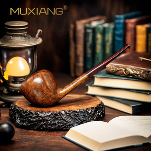 Muxiang Handmade Briarwood Pipe Free Type V Shape Tobacco Pipe For Men - Product Image 1