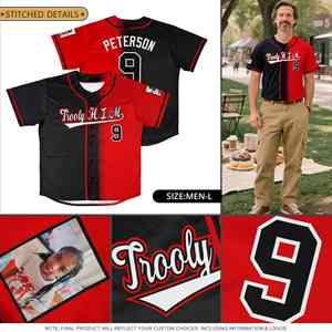 Custom Red White-Black Gradient Fashion Authentic <b>Baseball</b> Jersey - Product Image 3