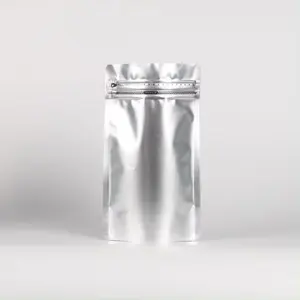 Conception personnalisée Emballage de grains de café en feuille d'aluminium Sacs à café à fond plat avec fermeture éclair avec valve