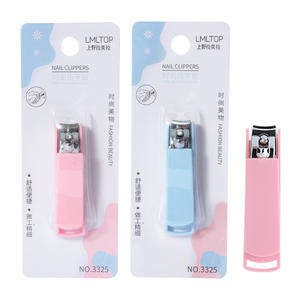 Coupe-ongles LMLTOP en acier inoxydable, design plat portable pour adultes, bleu et rose 3325 - Product Image 3