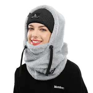 Velvet Balaclava Wind-Resistant Winter Face Mask Fleece Ski Mask Warm Face Cover Hat Cap Scarf